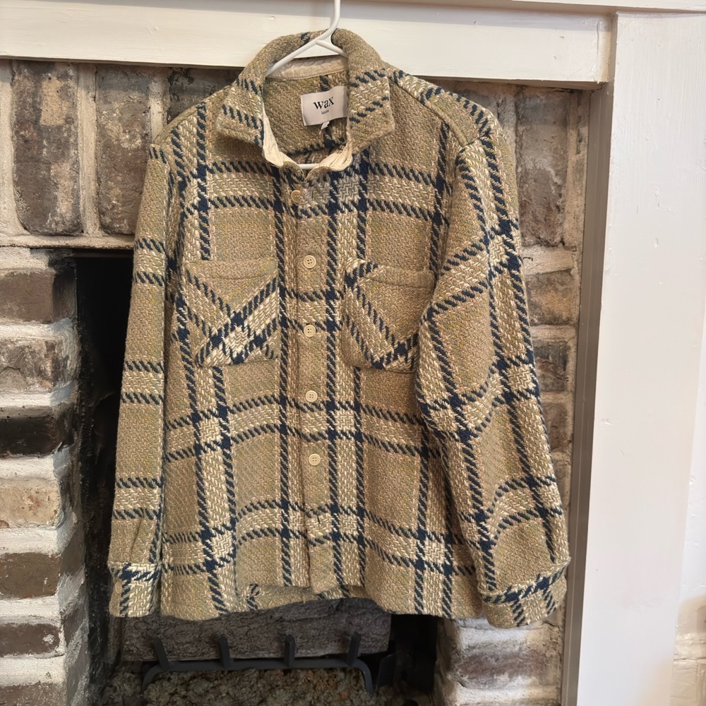 Wax London Overshirt - Tan and Blue